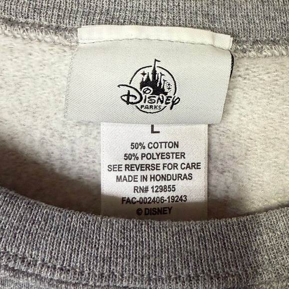 Disney Parks Mickey Mouse Sweatshirt Womens Large Gray 1971 Vtg logo - Picture 2 of 3
